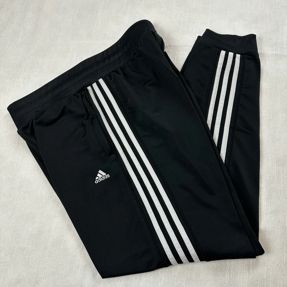 Adidas Black Sweatpants with Signature Stripes